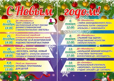 Время и моменты мероприятия