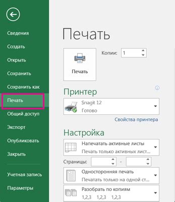 Доступ к просмотру перед печатью через вкладку "Печать"