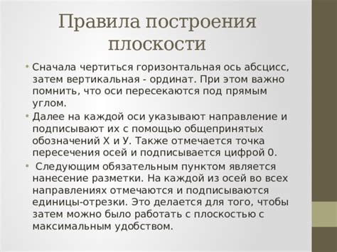 Значение и направление осей на координатной плоскости