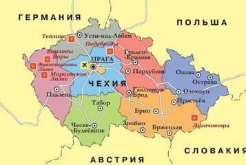 Местоположение и координаты Чехии: географическое положение страны