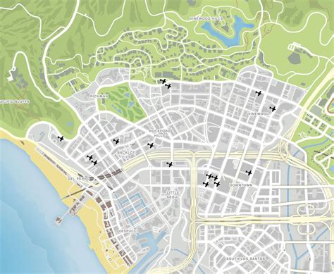 Оптимальные места для парковки авто спецслужб в игре Grand Theft Auto V