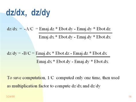 Основное понятие dz dx и dz dy