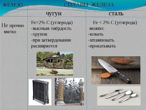 Основные отличия между сталью и чугуном