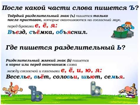 Особенности использования мягкого знака в словах с согласными и гласными