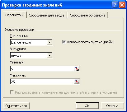 Ошибки при вводе данных