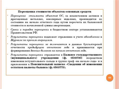 Пересмотр и переоценка стоимости объектов долгосрочного использования