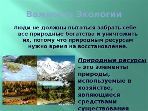 Природные богатства и важность охраны окружающей среды