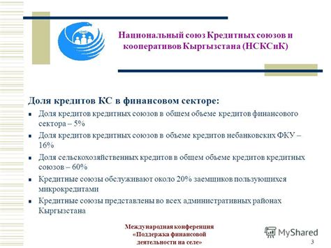 Роль и значимость кредитных кооперативов и союзов потребителей в финансовой сфере