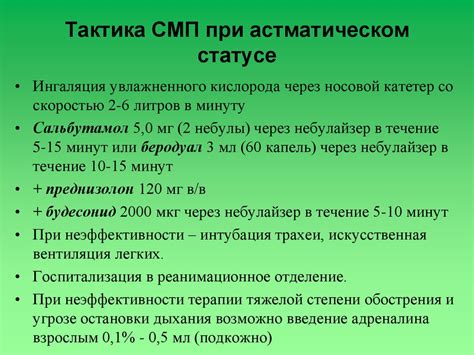 Срочные меры при астматическом приступе