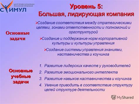 Уровень ответственности и полномочий