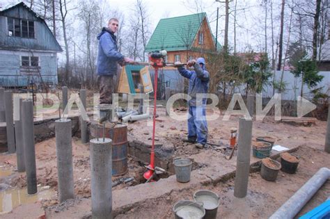 Установка пристройки на свайном фундаменте