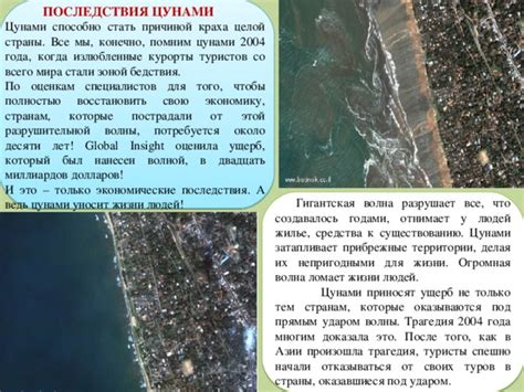Экономические последствия цунами для регионов страны