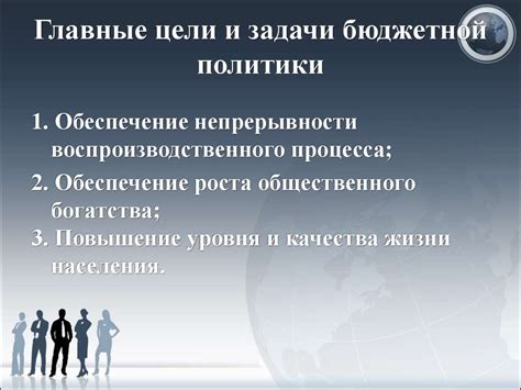  Возможные цели ведения бюджетной политики 