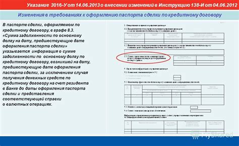 Возможности изменения паспорта сделки при изменении условий сделки