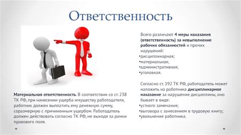 Возможные наказания за невыполнение обязанности