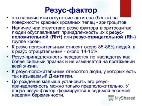 Главные факторы, вызывающие отсутствие резус-фактора