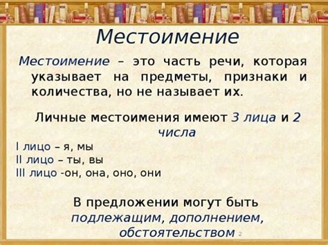 Местоимение и его определение