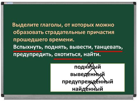 Образование страдательных причастий