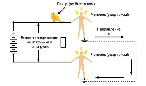 Опасность при касании провода с электрическим током