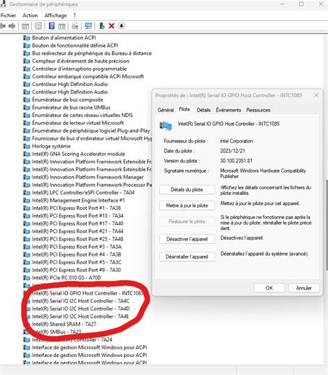Описание проблемы с Intel serial io drivers