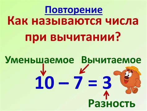 Определение вычитания в математике