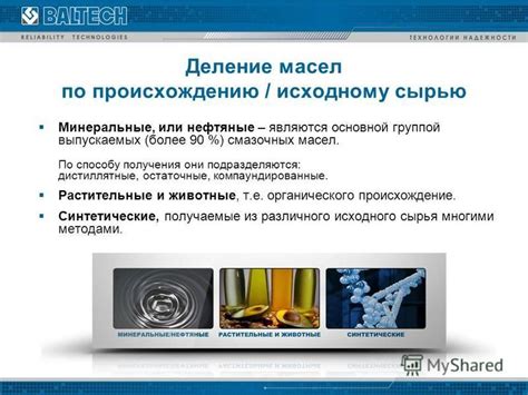 Основные типы смазок