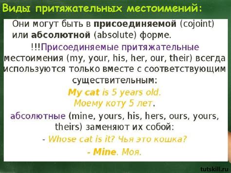 Особенности использования местоимений в качестве подлежащего