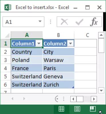 Подготовка файла Excel для вставки в Word