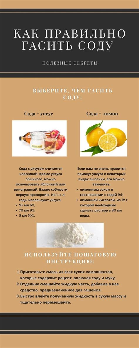 Правила гашения соды