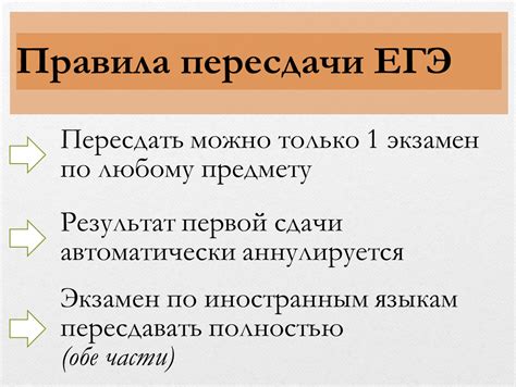 Правила пересдачи предметов