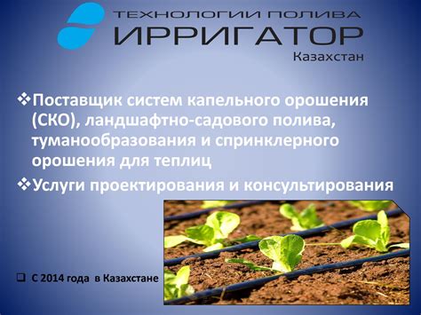 Предотвращение засоления почвы