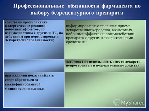 Предупреждение о побочных эффектах и принципах безопасного приема