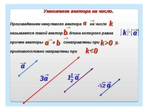 Примеры умножения вектора на отрицательное число