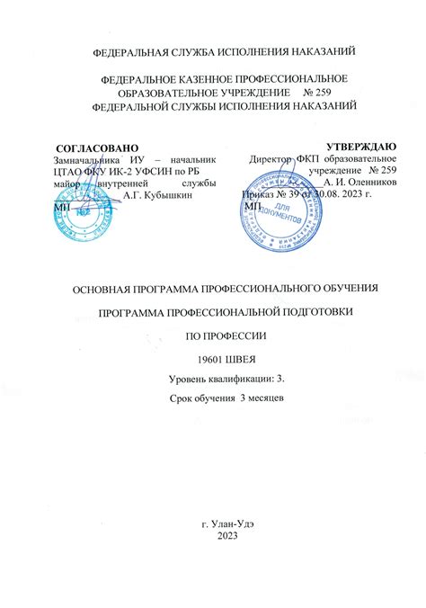 Программа профессионального обучения и поддержка