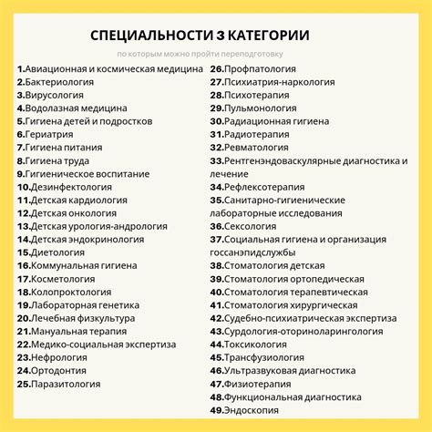 Различные специальности в медицине