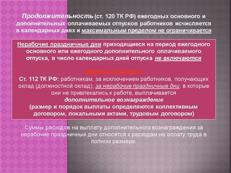 Расширение отпуска по законодательству