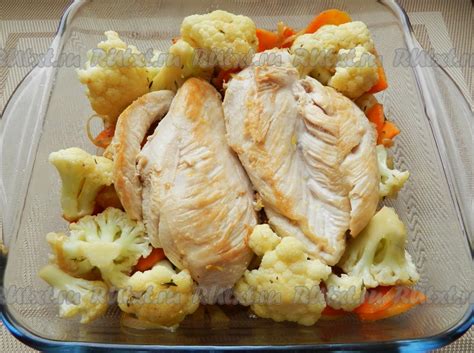 Рецепт цветной капусты с куриным филе в духовке