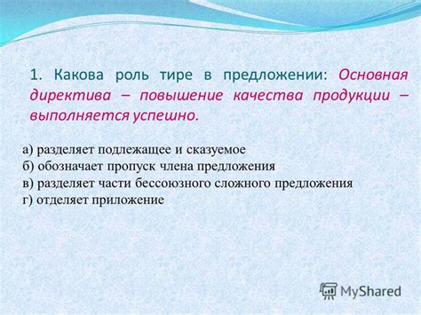 Роль тире