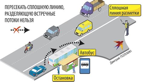 Ситуации, когда нельзя пересекать сплошную справа при обгоне