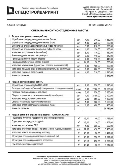 Стоимость крупных ремонтных работ