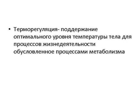 Терморегуляция: поддержание комфортной температуры