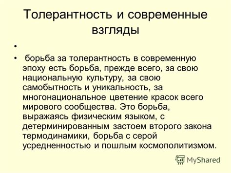 Толерантность и современные взгляды