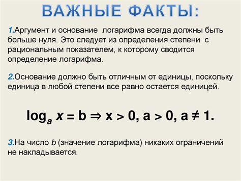 Условия существования логарифма