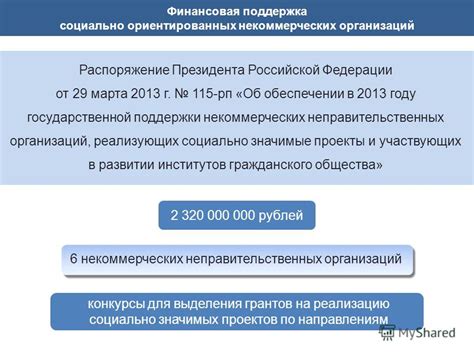 Финансовая поддержка от благотворительных организаций