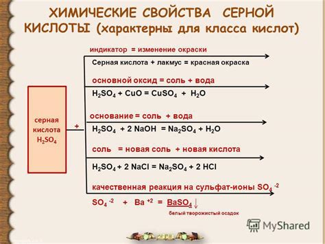 Химические свойства серной кислоты